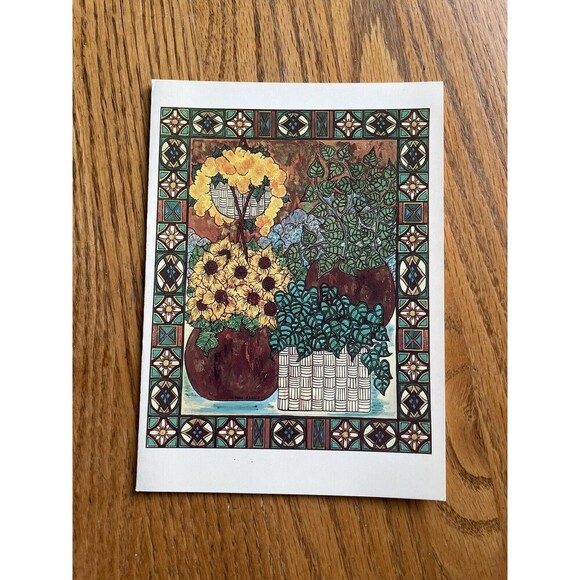 Set of 6 Blank Greeting cards lot Original Art prints Geometric & Still Life - Picture 12 of 13